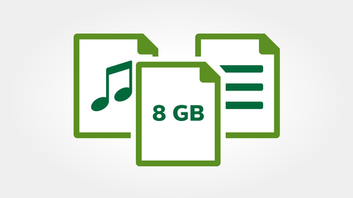 8 GB internal memory storage for extra-long recording hours